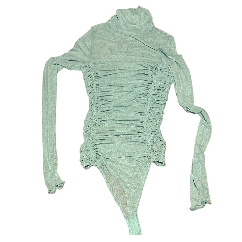 Mint Green Ruched Bodysuit